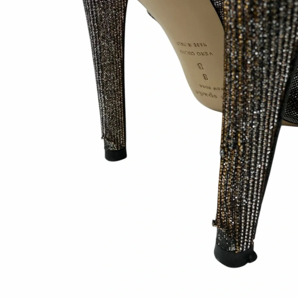Kate Spade New York Peep-Toe Polished Glitter High Mule Women's Size 8B